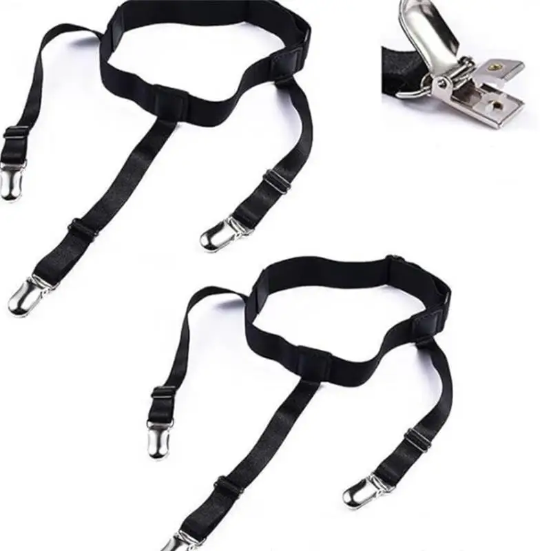 Elastic Mens Shirt Stays Adjustable Suspenders Straps