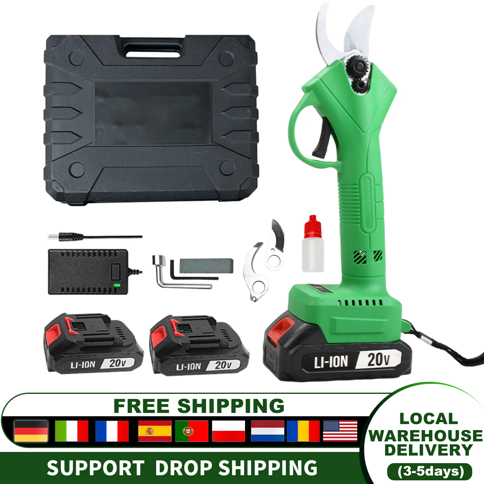 20V Cordless Pruner With Brushless Motor Electric Power Garden Tools For Efficient Wood Cutting Local