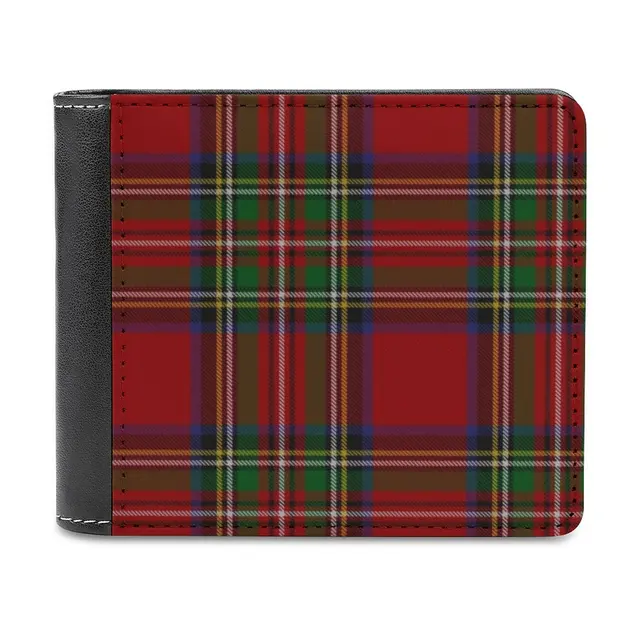 Royal Stewart Tartan Clan 남성용 PU 가죽 지갑