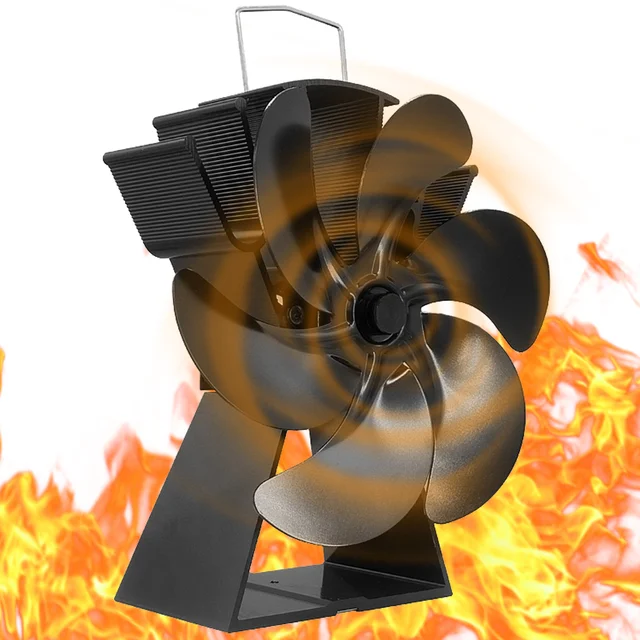 Hőhatású Kályha Ventilátor Termodinamikai Kandalló 6 Pengével Fa Égő Fatörzshez