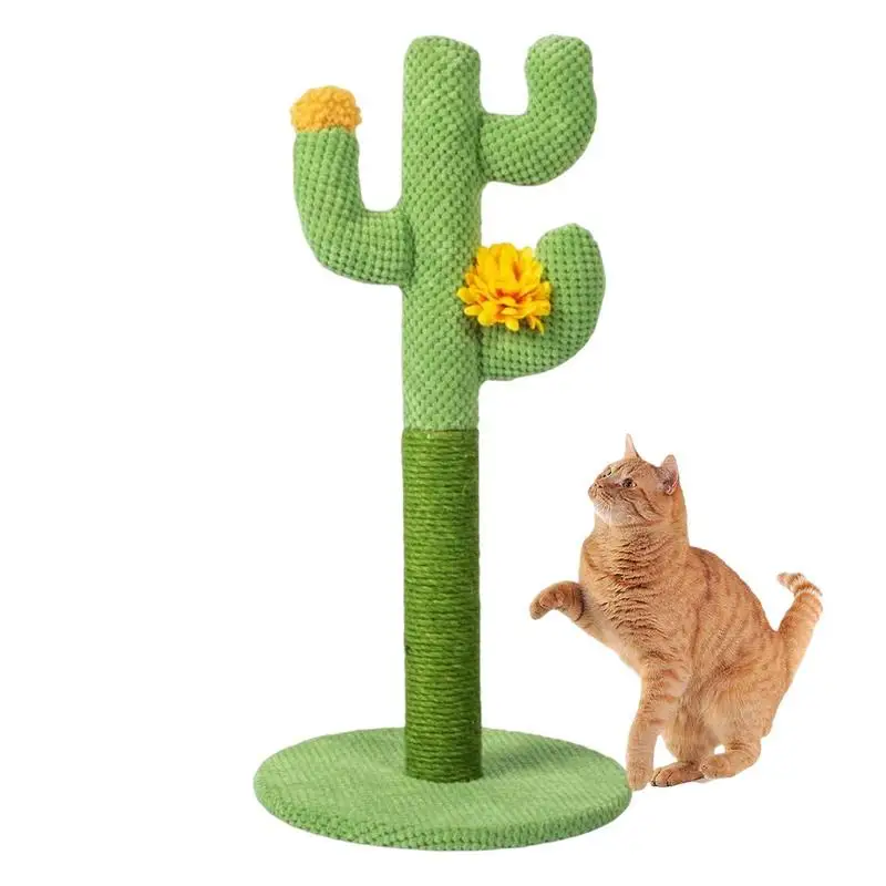 

Cactus Cat Scratcher Tree Indoor Cats Claw Scratcher Interactive Kitten Scratcher Featuring 3 Scratching Poles For Indoor Adult