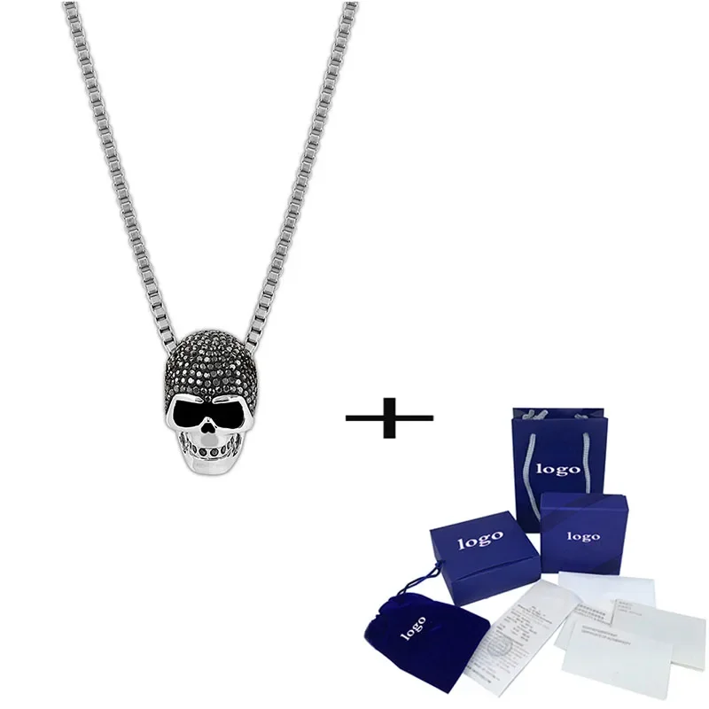 

2019 Модное Новое ожерелье с кулоном в виде черепа украшение с кристаллами уникальное и красивое мужское ювелирное изделие отправляется в стиле бойфренда шикарный подарок