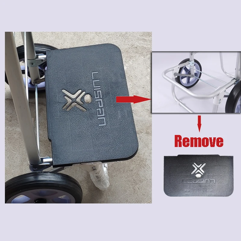 Fold Shopping Cart with Easy Stool Home Trolley With Seat For Rest