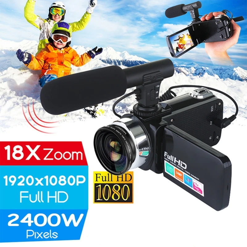 Classic 24MP HD Digital Camcorder Digital Video Camera 3 Inch LCD Screen 18x Zoom Camera D08A Video