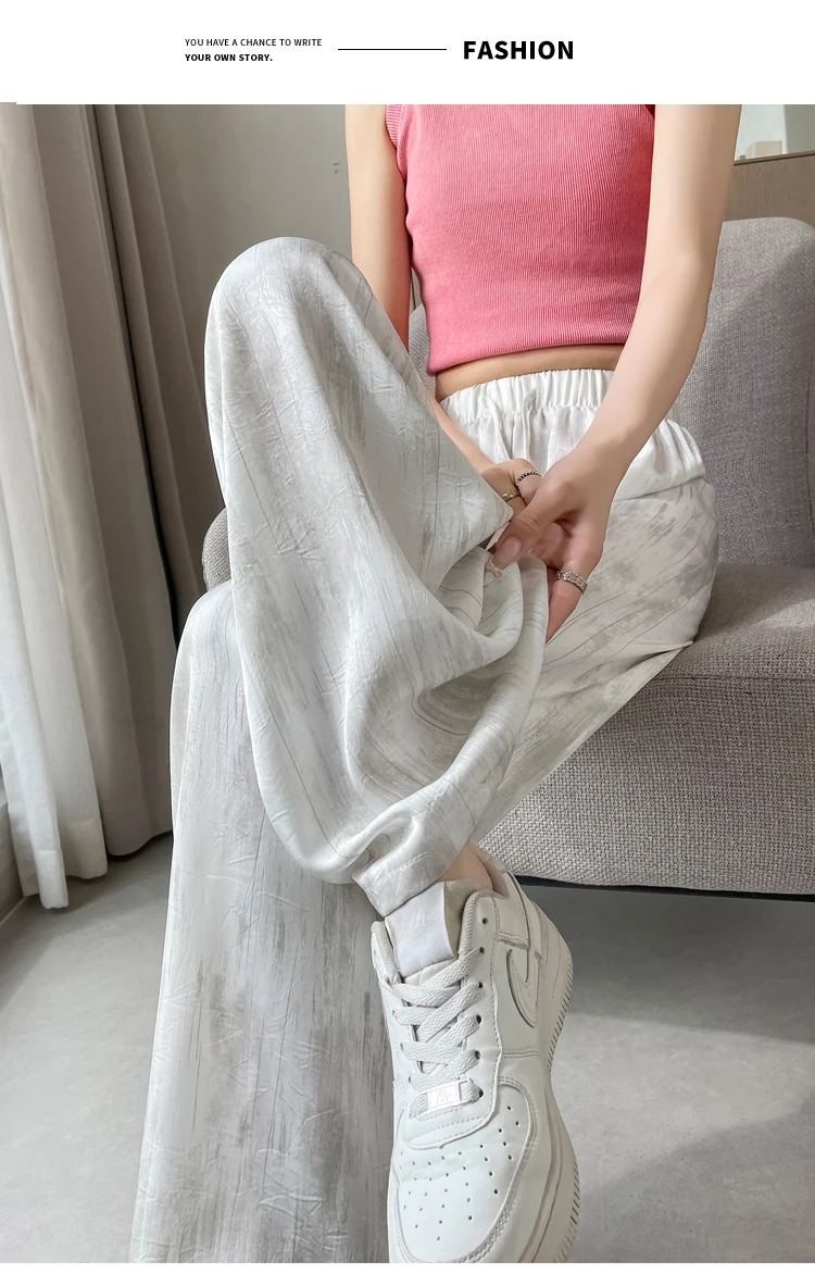 Sommer neue schlanke lose Frauen Hosen koreanische einfache grundlegende hohe Taille gerade Hosen weibliche schicke Mode Straße lässige Frau Hosen – Detail 6