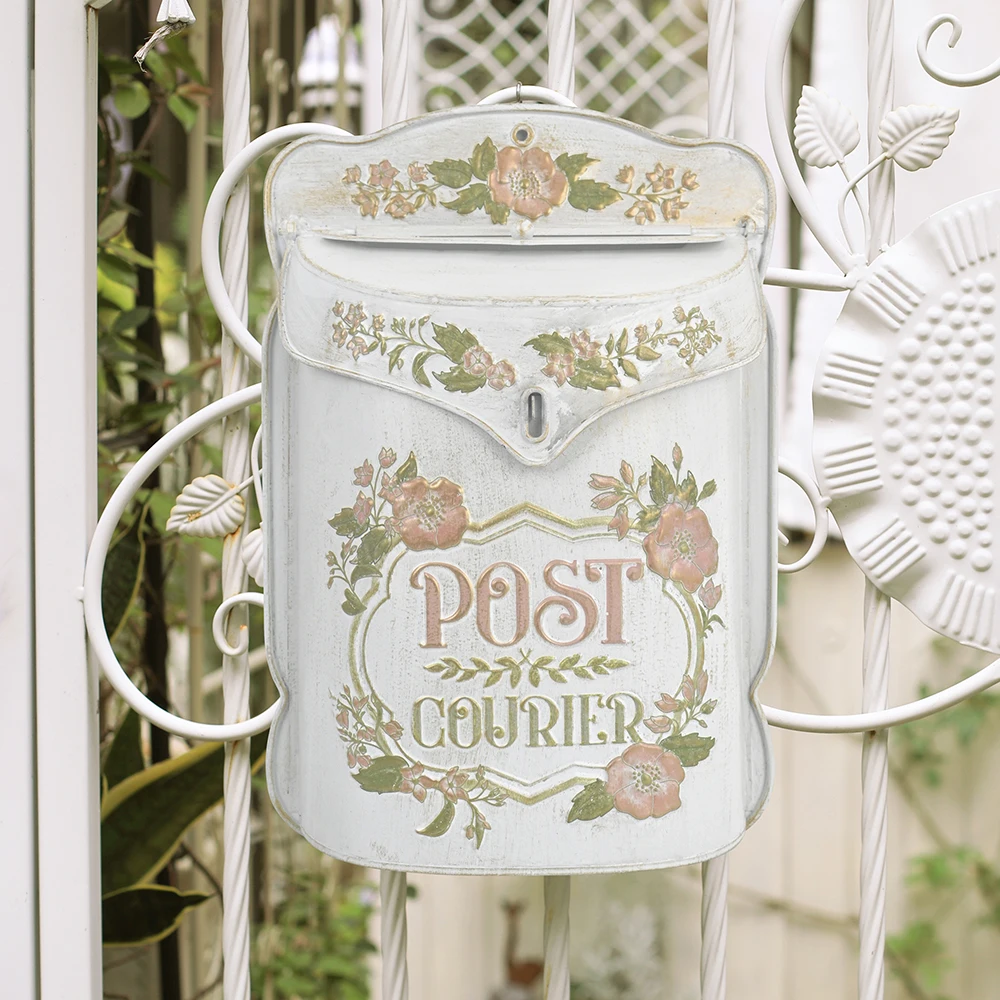 Outdoor Wall mounted mailbox mailbox metal farmhouse postal decoration handicraft postal retro