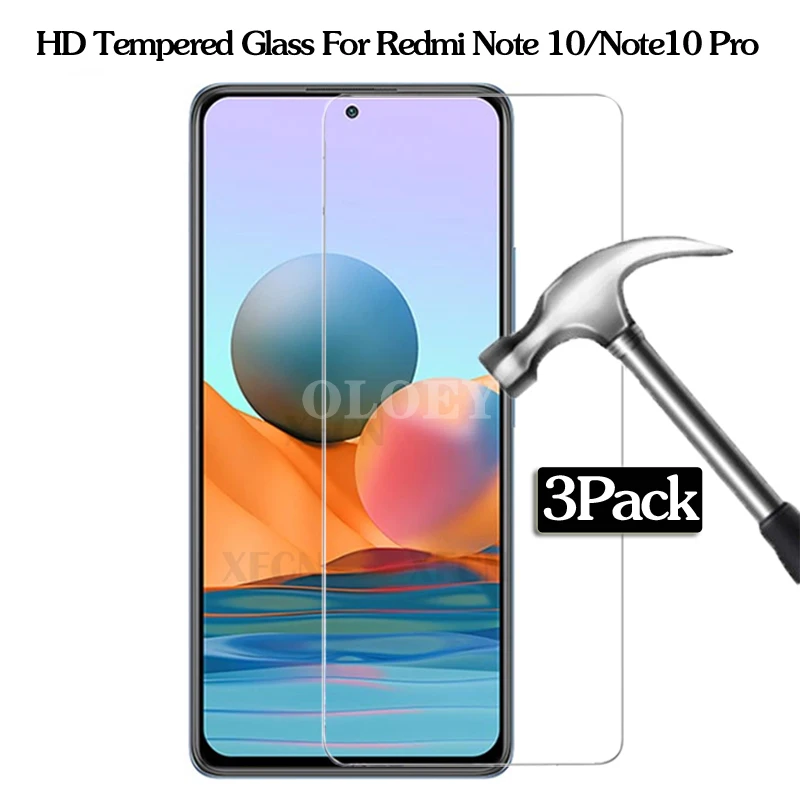 

3 шт./упаковка, Защитное стекло для экрана Xiaomi Redmi Note 10
