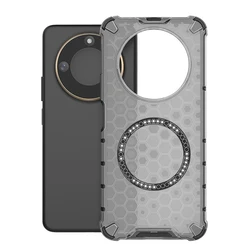 Custodia Trasparente in PC con Fodera Magnetica Honeycomb e Ricarica Wireless MagSafe con Cover Rugged Armor in TPU
