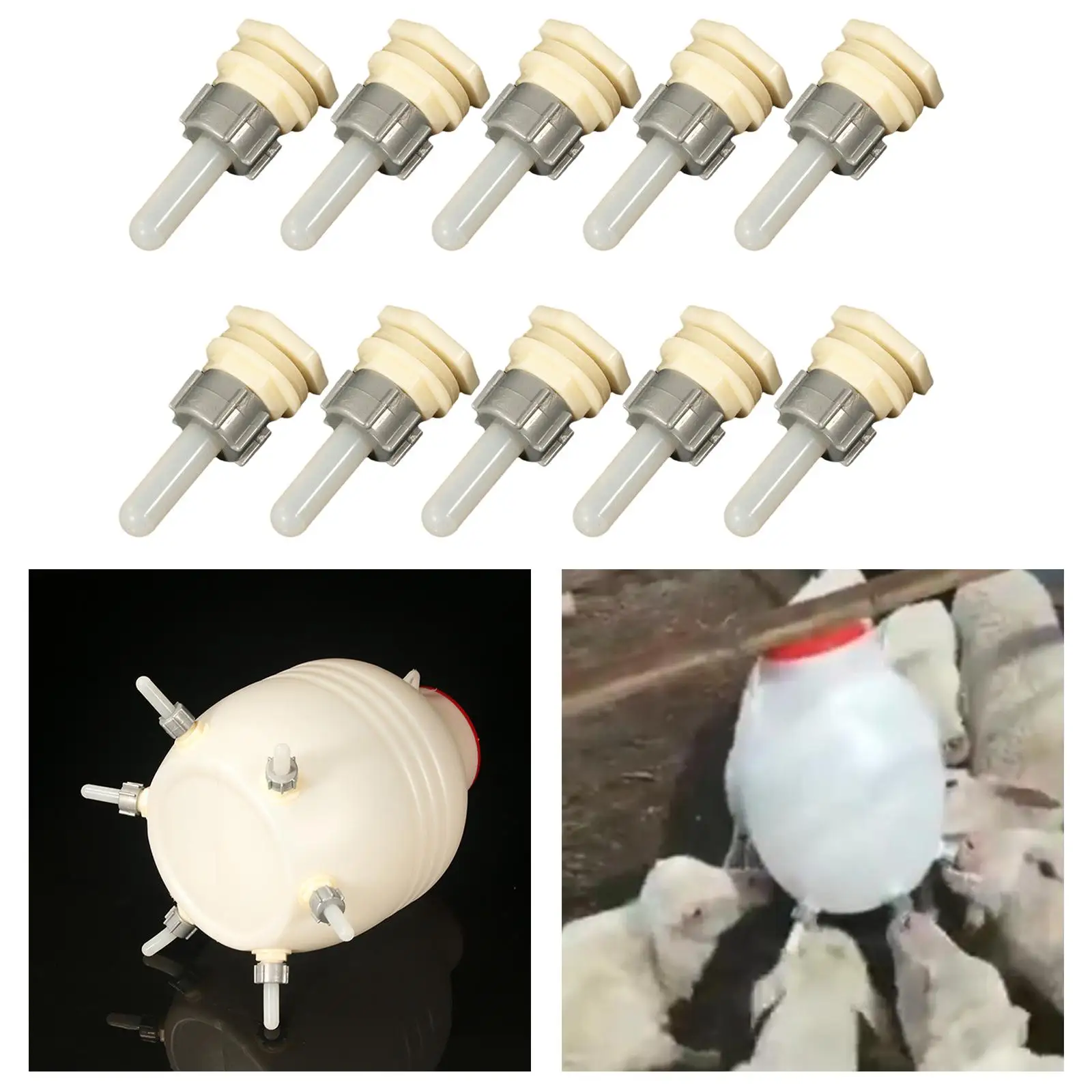 10pcs Silicone Sheep Nipples for Grooming Feeding Pot Supplies