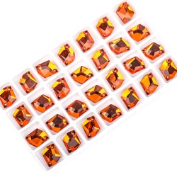 VC Sew - On AB Rhinestone Cosmic Flatback Glass Crystals for DIY Decoration and Embellishments (Orange)