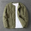 2023 Autumn Winter O-neck Quilted Jacket Men's Versatile  Green  Retro Thickened Coat Men Techwear Button Up Oversize Jacket 1