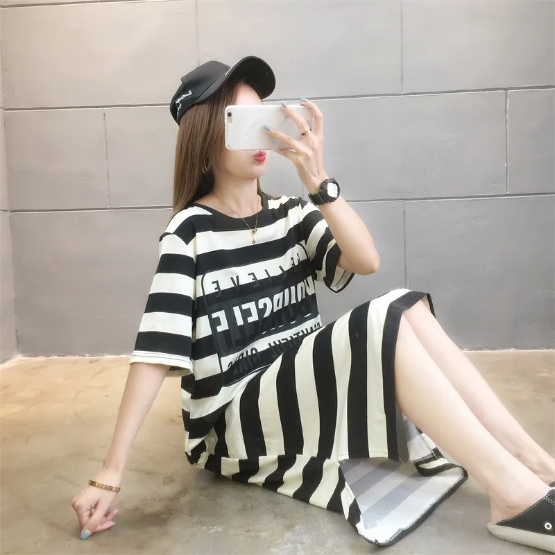 Women Dress Short Sleeve Evening Party Clothes Pregnancy Clothes Maternity Tight Stripe Long Dress Slim Robe Photography Dresses