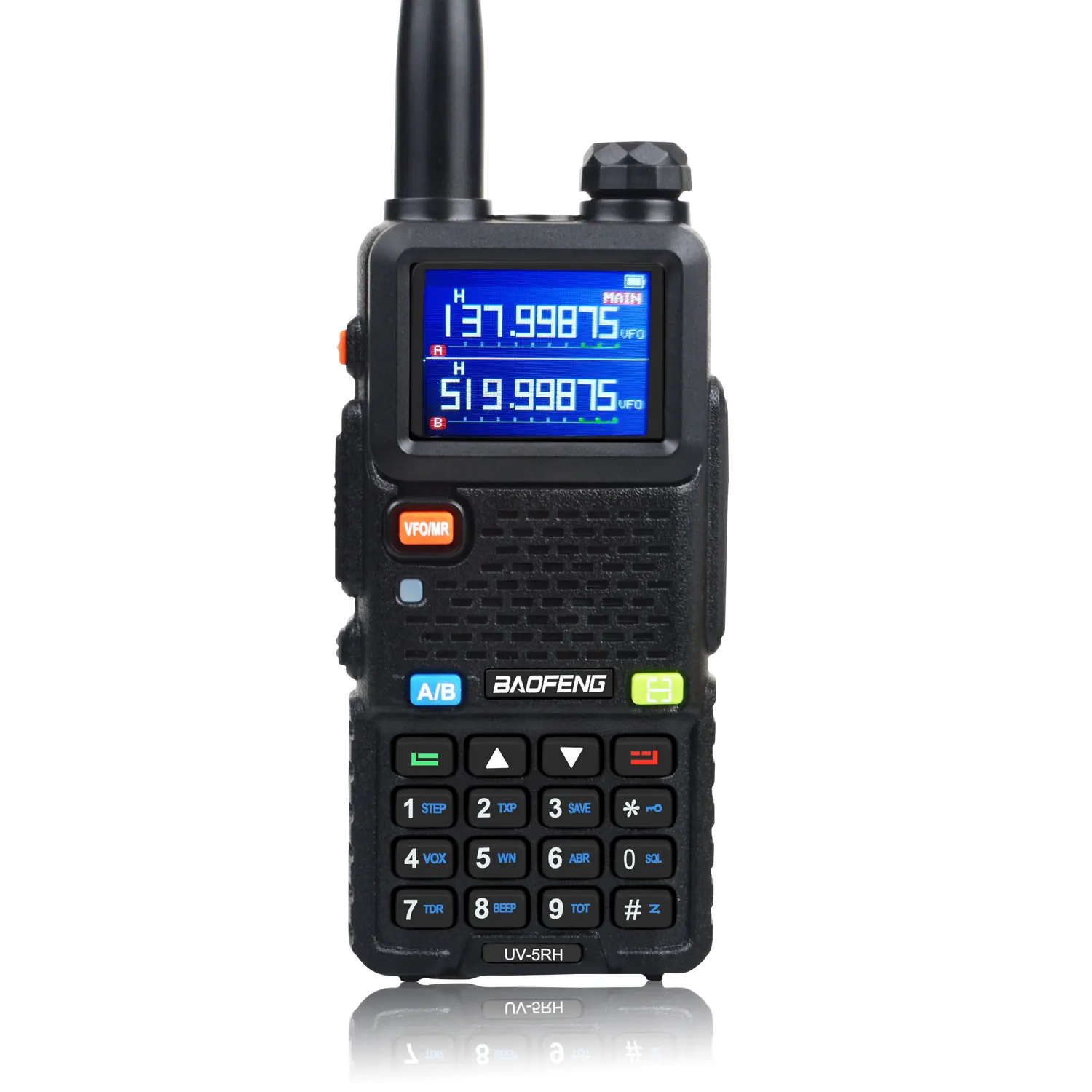 Baofeng UV-5RH 7W VHF UHF 136-174mhz 220-260mhz 400-520mhz tri-bands 999ch Frekvencia Keresés Időjárási Előrejelzés Fermium walkie Hangosfilm