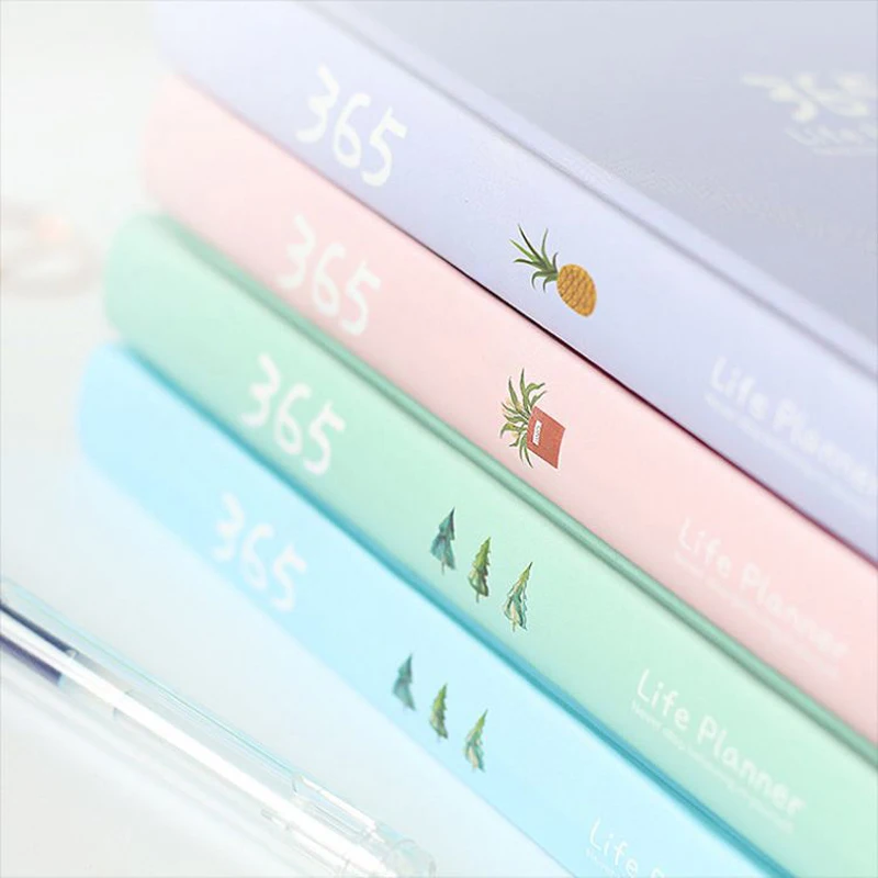 365-Day Minimalist Planner: Portable Hardcover Notebook with Colored Pages
