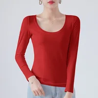 MRMT 2026 Nouveau T-shirt en coton pour femme à manches longues, couleur unie, T-shirts décontractés pour femme, hauts et tee-shirts pour femme 5