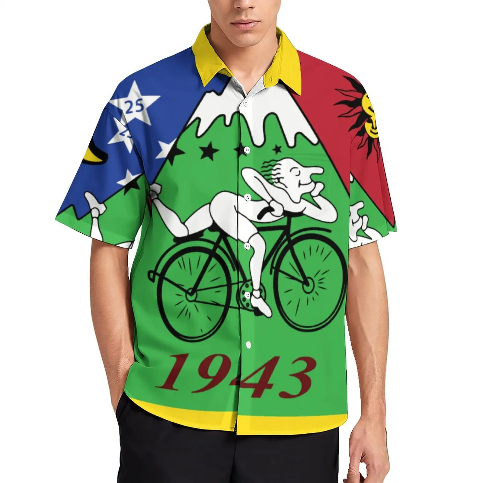 

Albert Hoffman Bicycle Day Casual Shirts 1943 Cycle Lsd Trip Acid Day Beach Shirt Hawaiian Trending Blouses Pattern Plus Size