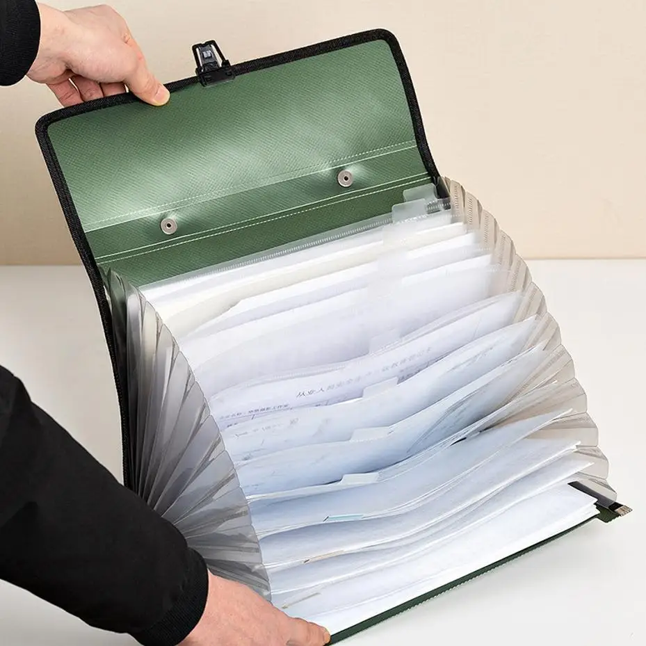 1 Pcs A4 Organ Bag Folder a più strati Borse di documenti di ufficio portatili di grande capacità Organizador di scrivania di archiviazione File di dati Valigetta - immagine 5
