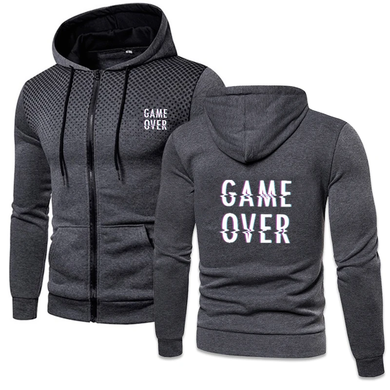 Hoodies Men Printed Hooded Sweatshirt Casual Autumn Winter Men Clothing Zip Hoodie Sweater