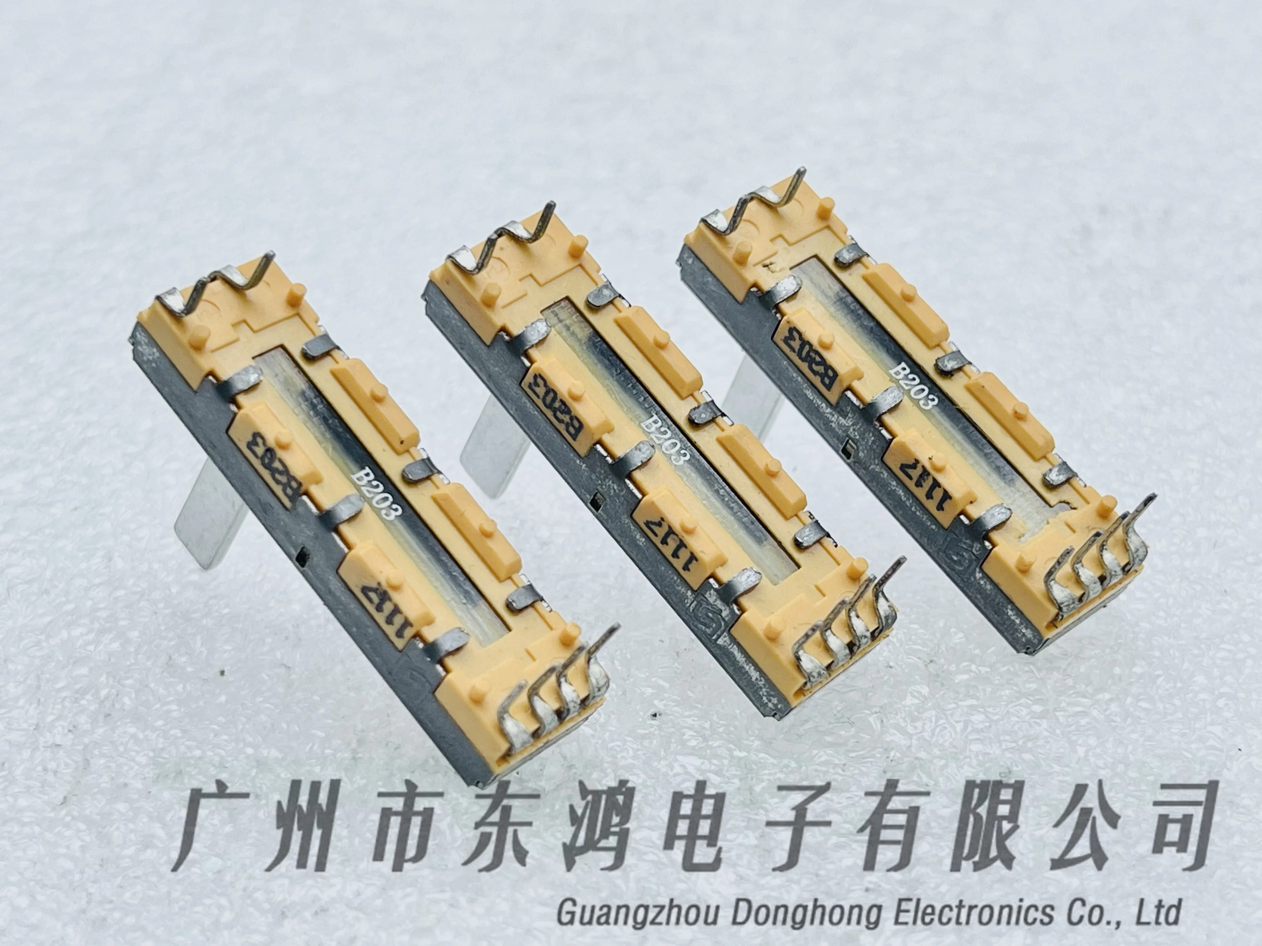 Dual Direct Slip Potentiometer Sound Table Fader 1PCS 35mm B20K&times;2 Axis Length 15mm