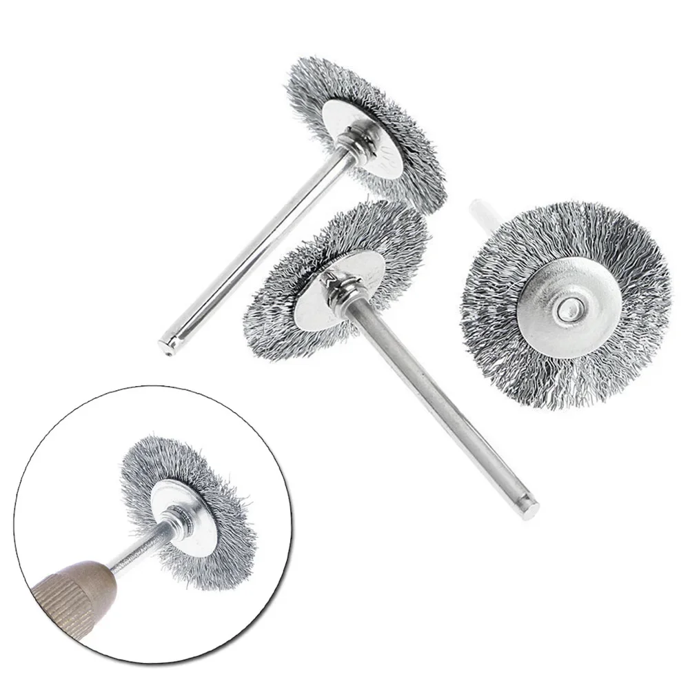 Stainless Steel Wire Brush Rotary Tool Drill Brush Dremel Drill Grinding Wheel Rust Removal Hand DIY Polishing Tool Parts 9pcs