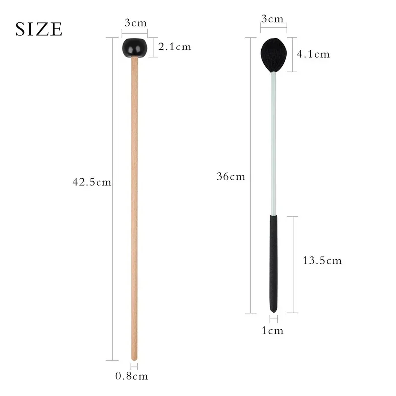 마림바 소형 뮤지컬 드럼 스틱, 실로폰 말렛 망치, 2 쌍