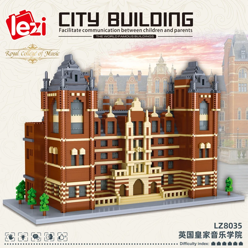 

Lezi 8035 World Architecture Royal College of Music School Model DIY Mini Diamond Blocks Bricks Building Toy for Children No Box