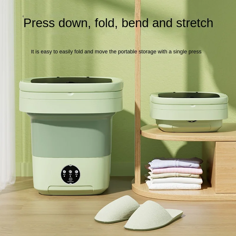 6L/11L Portable Folding Washing Machine Big Capacity With Spin Dryer Bucket for Clothes Travel Home Underwear Socks Mini Washer 2