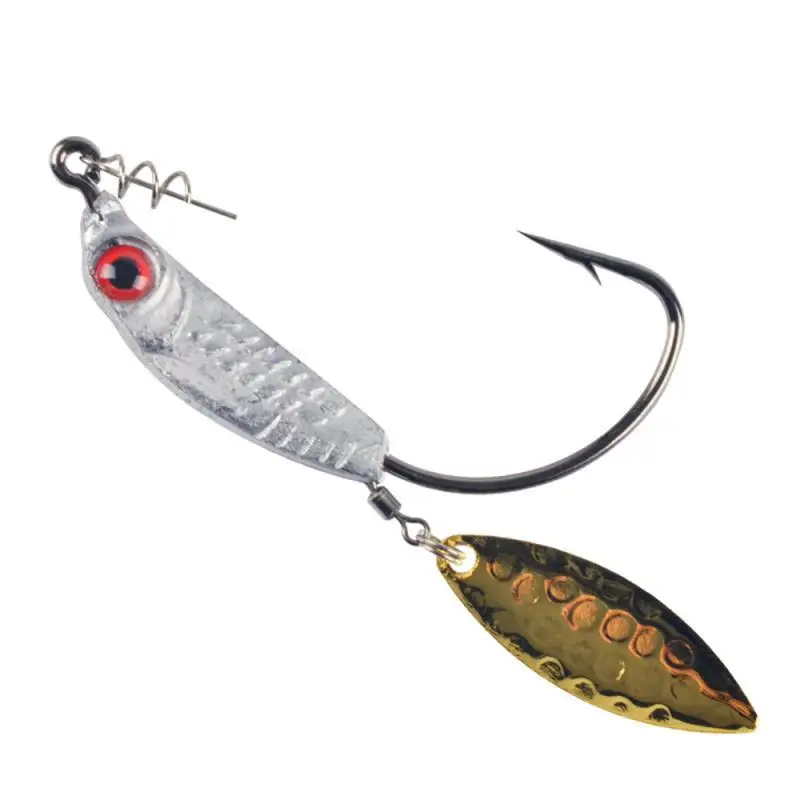 Soft Bait Single Hook Eye Wide Belly Gold Fette 3 Grammi/Pezzo Non Facilmente Deformabile Quick Fix Soft Bait Alta Resistenza Alla Trazione