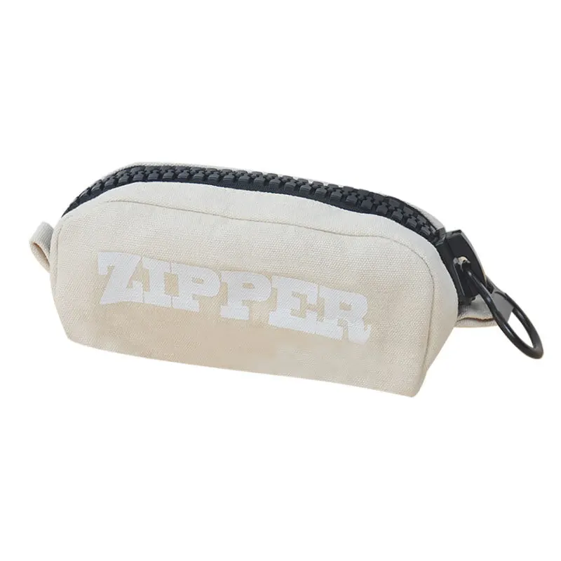 

Big Zipper Pencil Bag Canvas Zip School Pen Pencil Case Stationery Organizer Storage Bag Pencilcase Office Supplies Purses