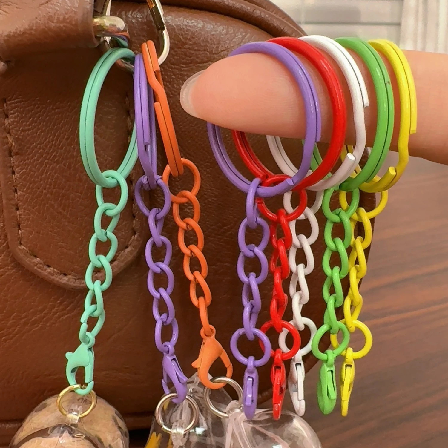 25mm Colorful Keyrings Chains Lobster Clasps DIY Jewelry Making Keychain Connector Hooks Bags Holder Buckle Accessories