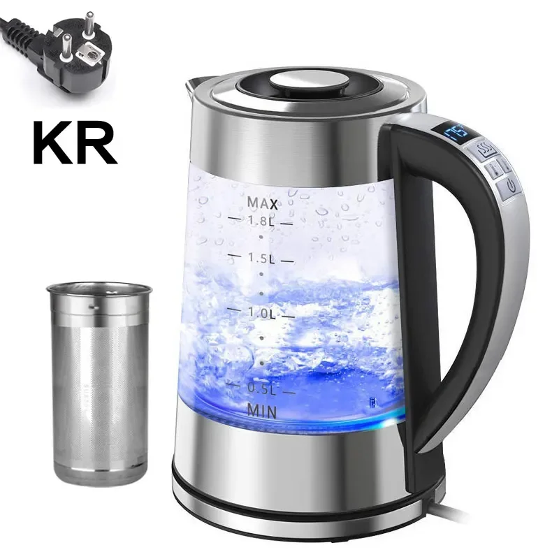 Description Picture 2 of itemTINSOL 1.8 Liter Smart Electric Kettle Stainless Steel High Borosilicate Glass Electric Kettle Automatic Power Off with Filter