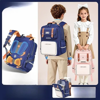 Spine Protection Lightweight School Backpack For Kids Large Capacity Shoulder Bag For Grade 1-6 Primary Students 1
