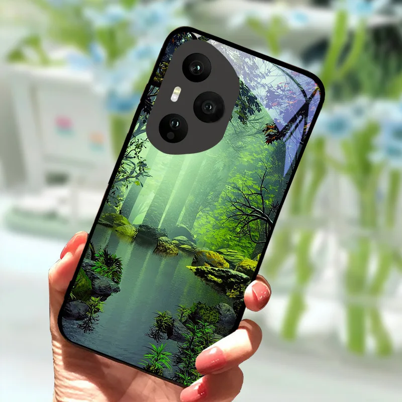 Luxurious Tempered Glass Anti-Fall Shockproof Phone Case - Premium Back Cover