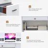 Computer Desk with Storage Drawers and Hutch, 44 Inch Home Office Desks with 4 Drawers & Monitor Stand for Small Space 4