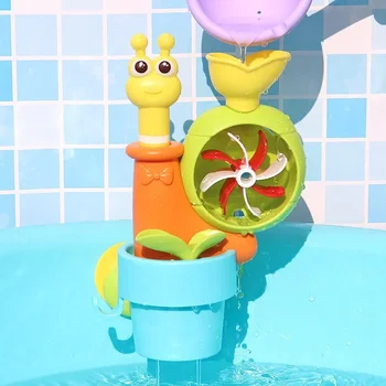 Giocattolo da bagnetto per bambini Gioca con acqua a forma di anatra/fiore Ruota idraulica Divertimento per bambini Doccia Vasca da bagno con ventosa Spruzzatore d'acqua per bambini