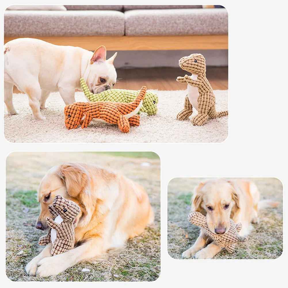 1-5PCS Sounding Pet Toy Outdoor Interactive Training Plush Toy Pet Plush Toy Stuffed Dinosaur Dog Toys for Aggressive Chewers