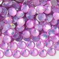 1440 pièces de strass en verre à dos plat, cristaux AB, tailles variées pour le nail art, les vêtements, l'artisanat et la décoration de bijoux 4