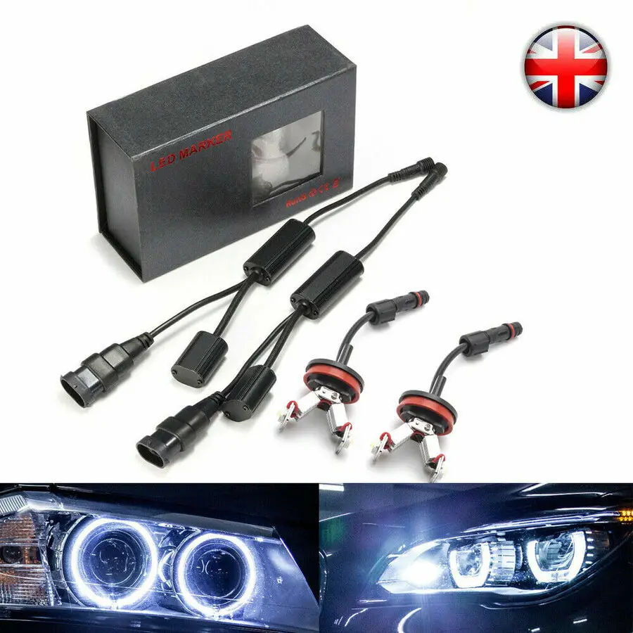 2X For Bmw E90 E92 E93 E89 E60 E70 Halo Angel Eyes Led Light Bulbs H8 40W White