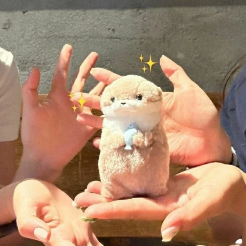 귀여운 수달 인형, 작은 수달 동물 봉제 장난감, 귀여운 인터넷 레드 윈드 미니 인형, 테이블 장식, 크리스마스 선물, 11cm, 신제품