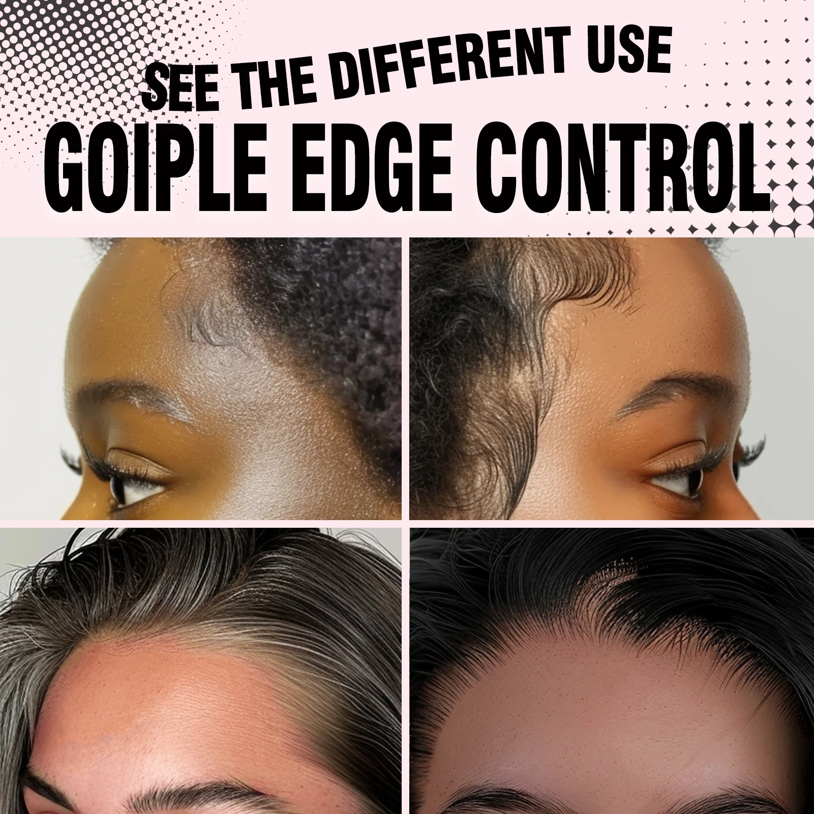 GOIPLE Edge Control Gel for Covering Gray Hair Filling In Thin Areas Black Styling Wax Strong Hold Broken Hair Finishing Pomade 4