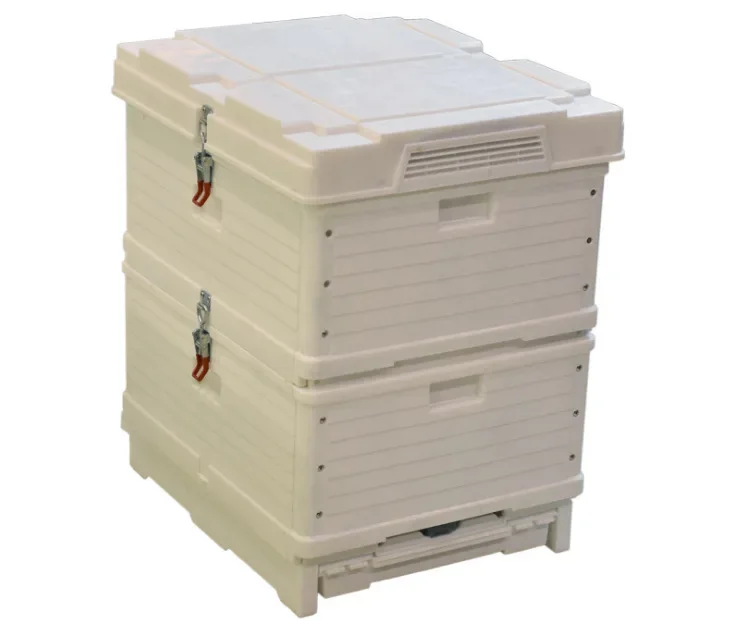 Double Layers Insulation Plastic Beehive, Super Solid Langstroth Beehive 10 Frames Plastic Beehives with Bee Feeders