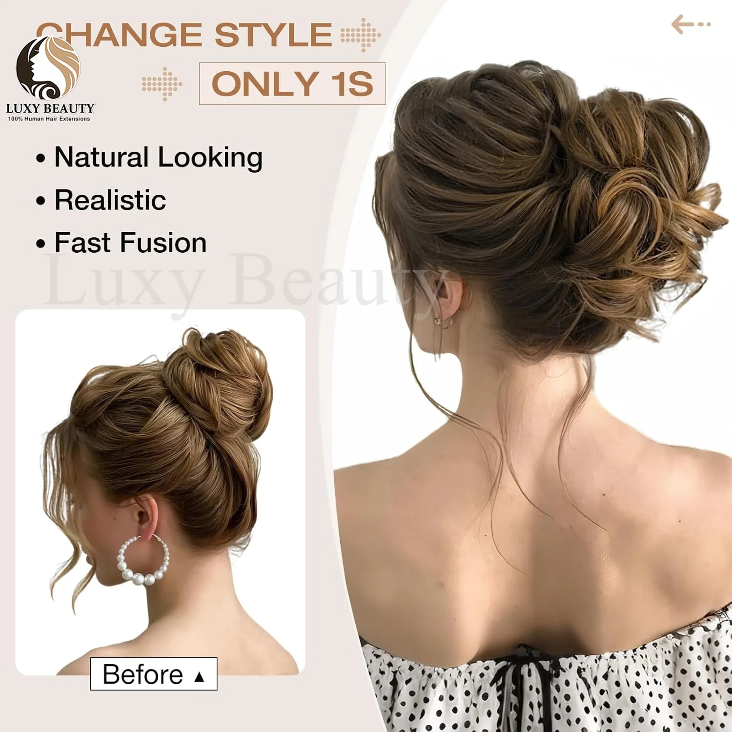 Brown Curly Claw Clip Messy Bun Ponytail Human Hair Bun Extensions Women Black Blonde WavyHuman Hair Chignon Updo Hairpieces