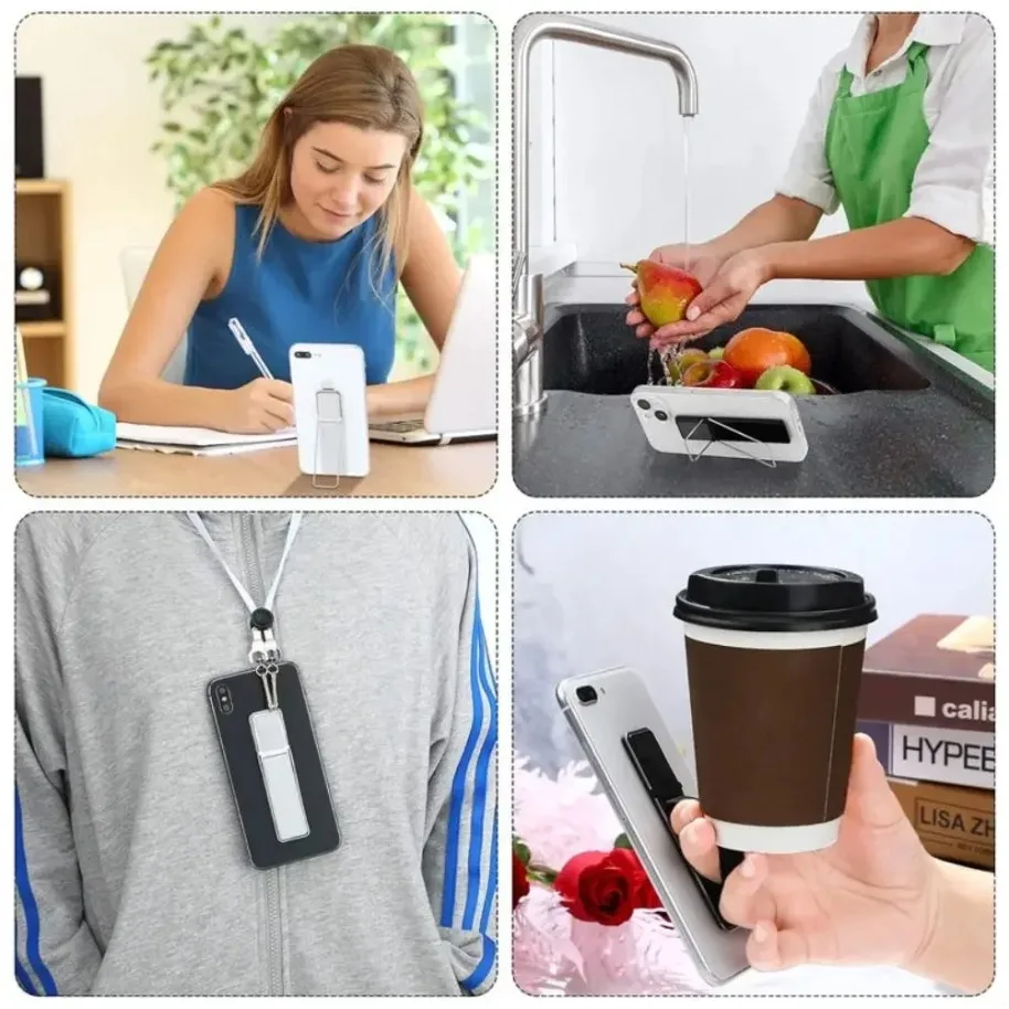 Cell Phone Ring Finger Kickstand Strap Band Foldable Phone Stand Universal Phone Holder Grip for iPhone 17-12 Samsung Xiaomi