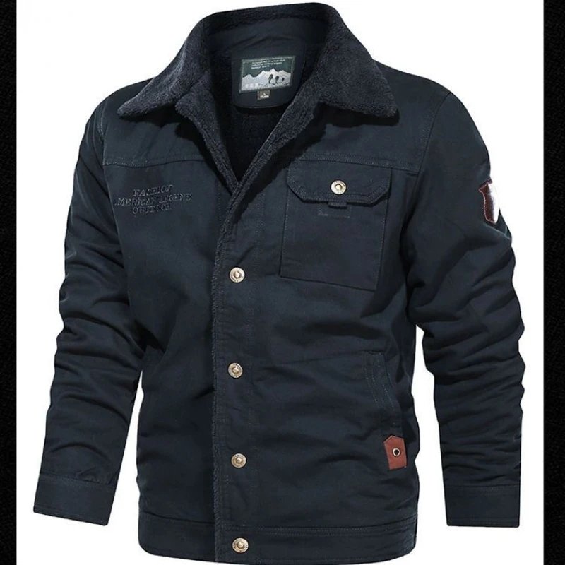 Winter Men Cotton Jacket Fleece Coat Bomber Jacket Thick Warm Military Windbreaker Brand Men's Clothing Parkas Pocket Outerwear