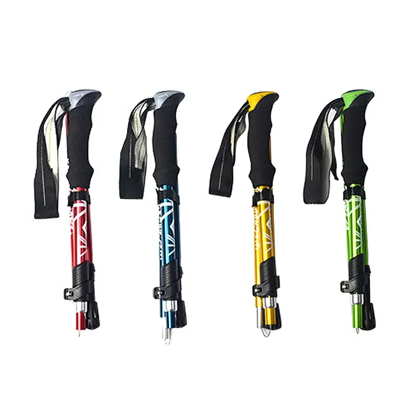Trekking Pole 5 Section Outdoor Fold Portable Walking Hiking Stick For Nordic Elderly Telescopic 1 PCS
