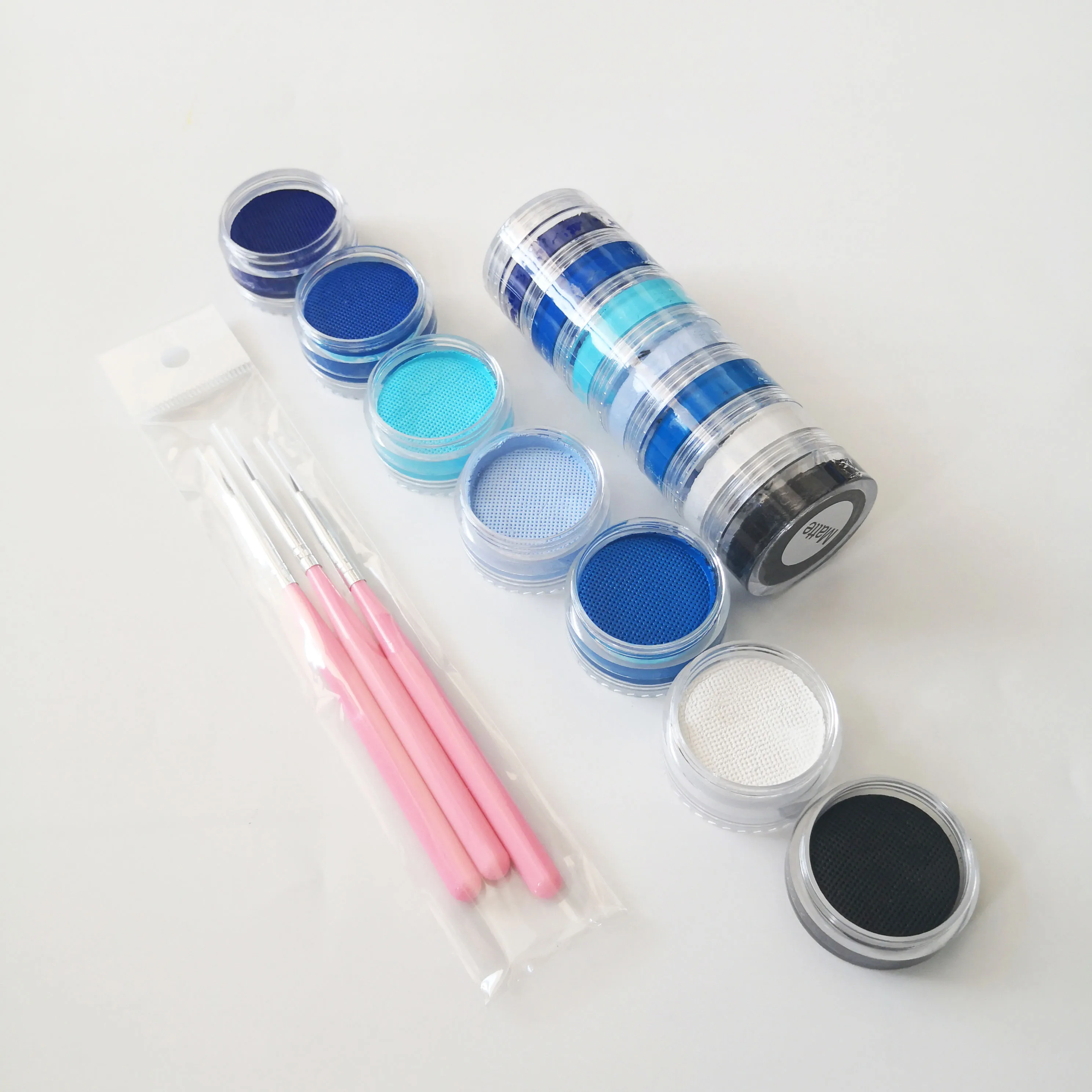 10g Face Paint Water-Based Eyeliner Split Rainbow Cake Tower Body Painting Supplies Washable Dual Colors Activated Eyeliner 4