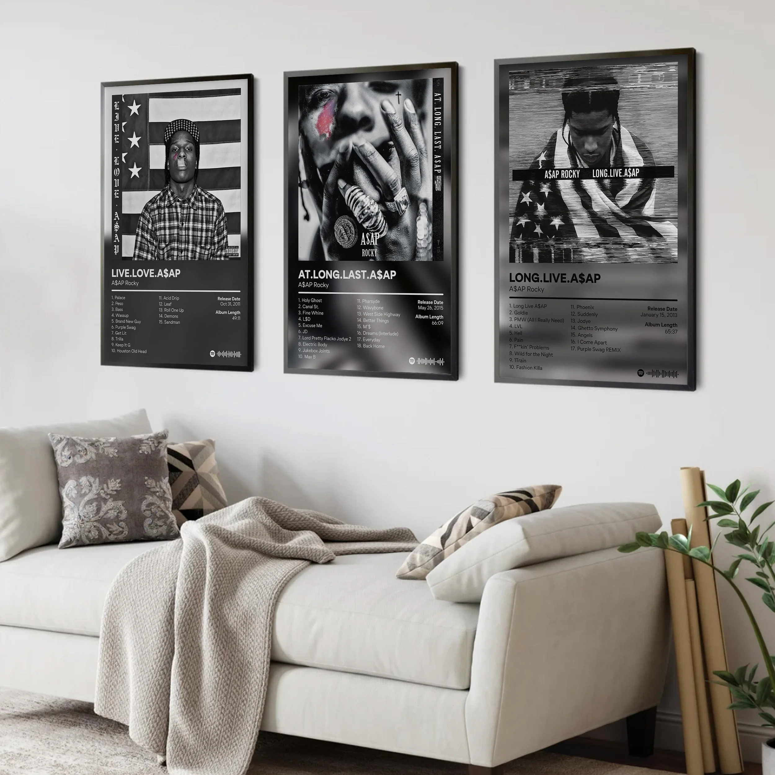 

Pop Rap Music Album Cover ASAP Rocky Poster Aesthetic Rapper Hip Hop Rock TESTING AT LONG LAST Canvas Art Home Room Wall Decor