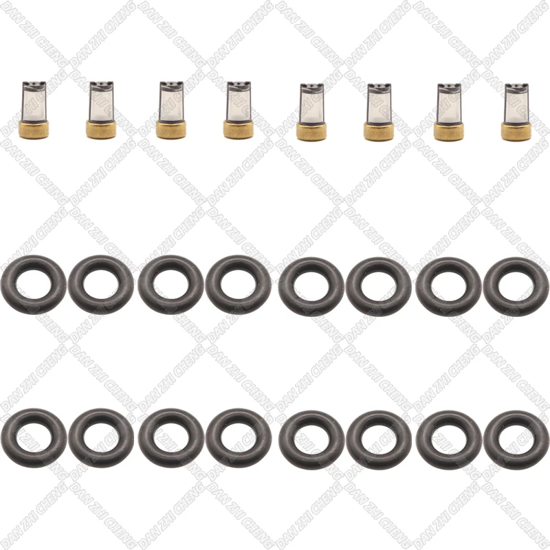 

8 set Fuel Injector Service Repair Kit Filters Orings Seals Grommets for H132259 Renault Clio Mk3 Megane MK2 MK3 Modus Grand