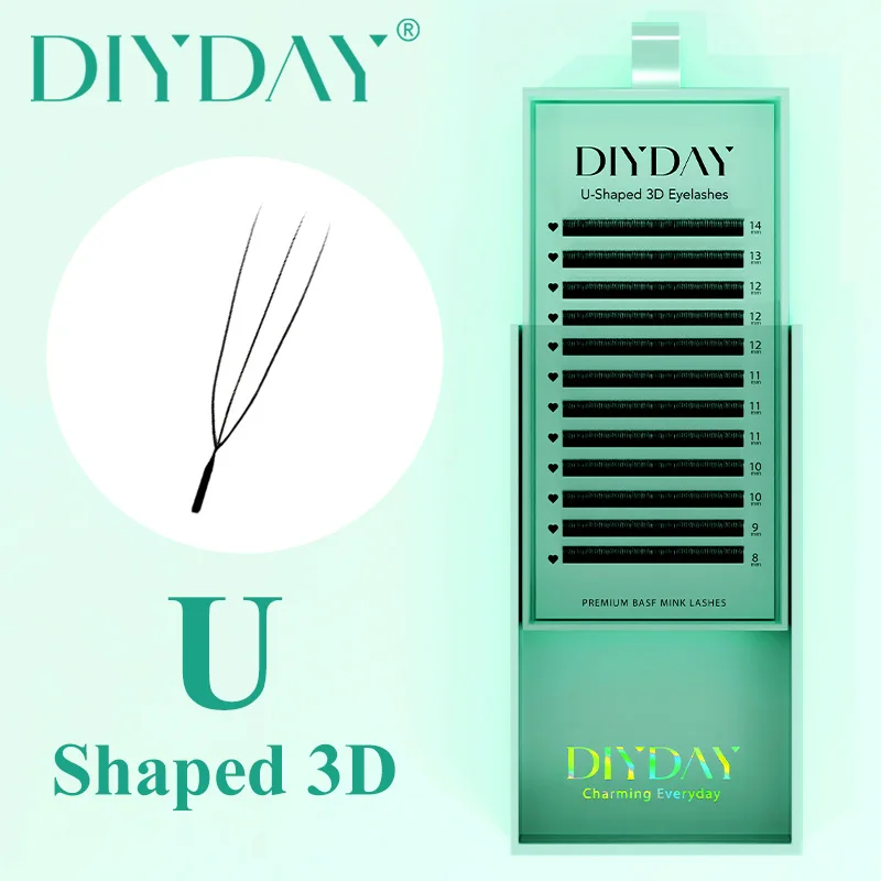 DIYDAY U-förmige 3D 4D 5D Wimpernverlängerung Neuer Stil U-Form W Bloom Lashes Vorgefertigte Fächer Leichte flauschige Nerz-Kunstwimpern