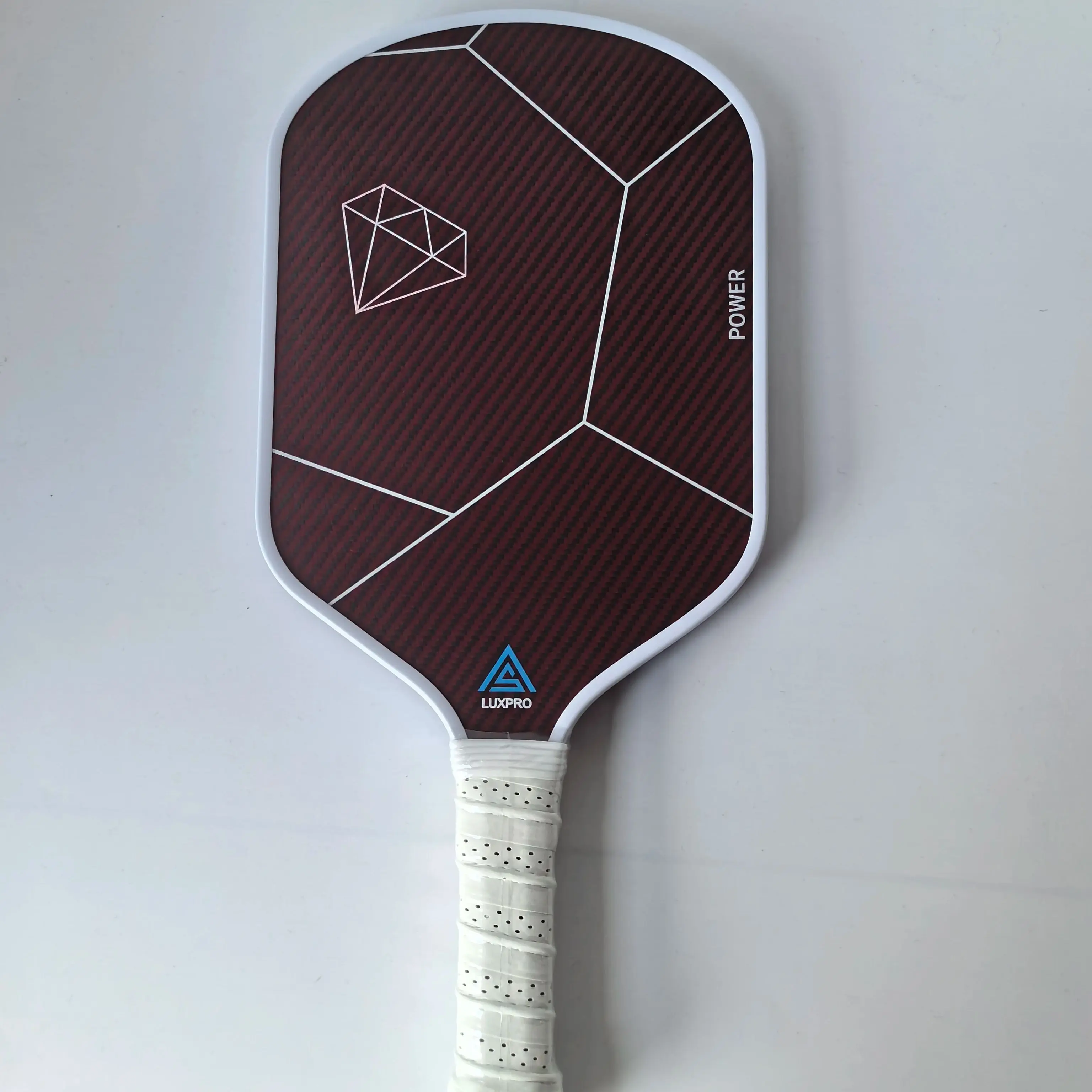 Carbon Fiber And Red Kevlar pickleball paddle 16mm with High Grit & Spin Surface enlong handle pickleball paddle